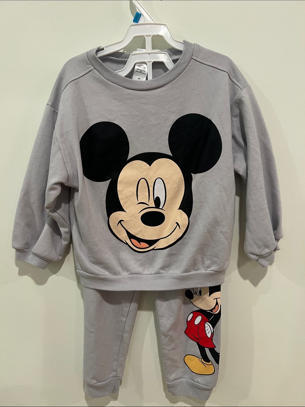 Disney Gray Mickey Mouse Two-Piece Pajama Set